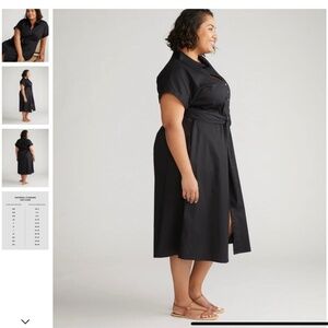 Universal Standard - Black Sandy Stretch Poplin Shirtdress Size L